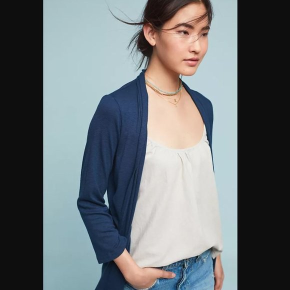 Michael Stars Sweaters - Michael Stars Anthropologie lightweight 3/4 sleeve blue open cardigan shawl